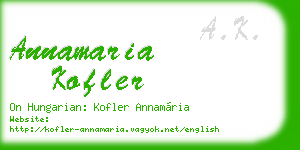 annamaria kofler business card